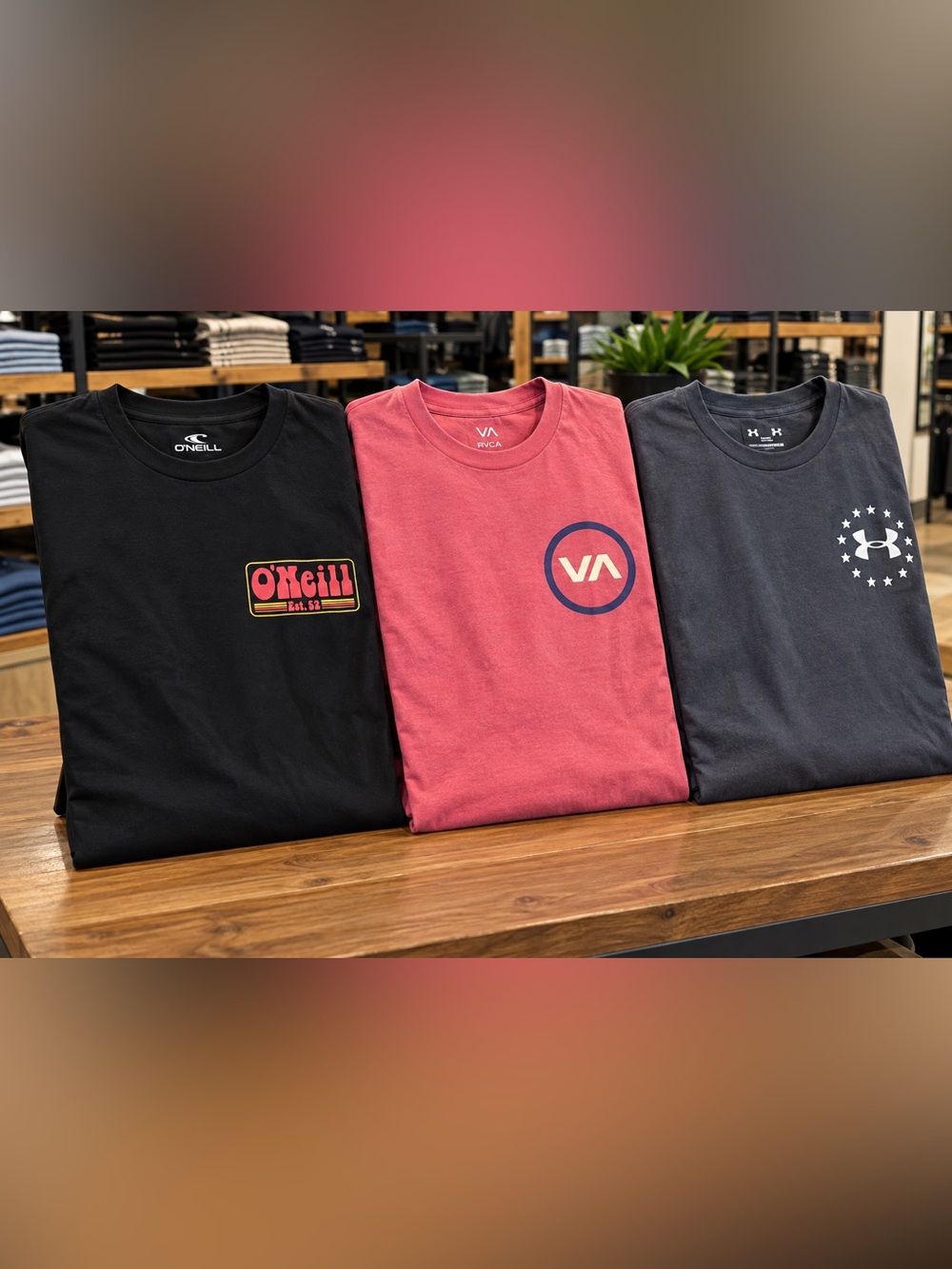 O’Neil, RVCA, &  Under Armour Mens T Shirt Bundle Lot Size Medium